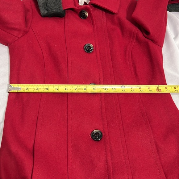 Anne Klein Single Breasted Red Wool Coat with Scarf - size Small - Picture 16 of 16